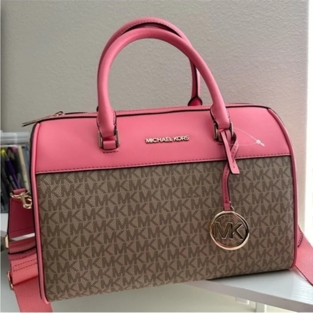 Michael Kors Jet Set Travel Duffle Satchel Shoulder Crossbody Bag & wallet set - Picture 15 of 17